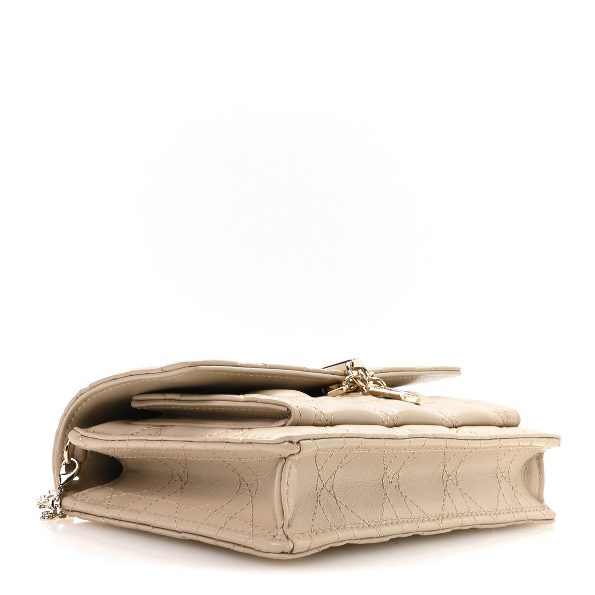 Lambskin Cannage Chain My Dior Daily Chain Pouch Powder Beige wholesalehk.shop