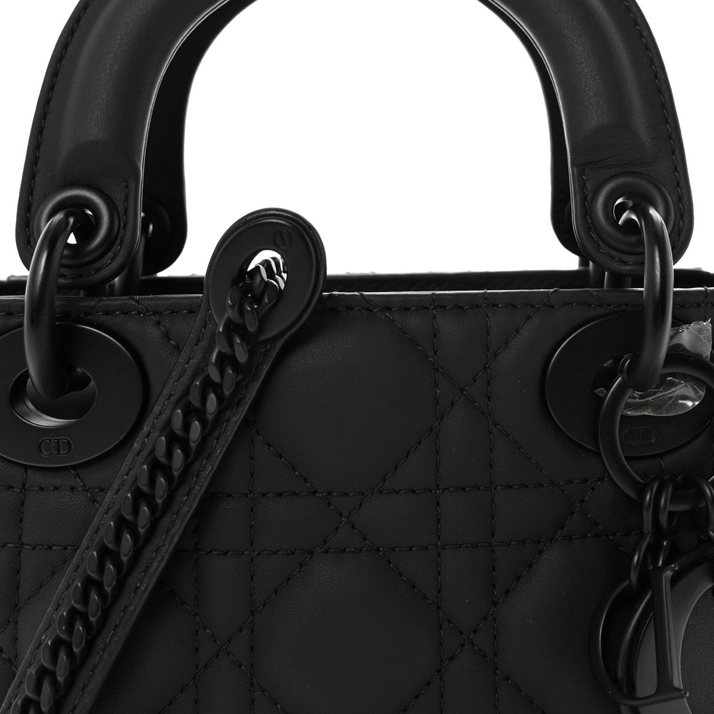 Ultra Matte Calfskin Cannage Mini Lady Dior Black wholesalehk.shop