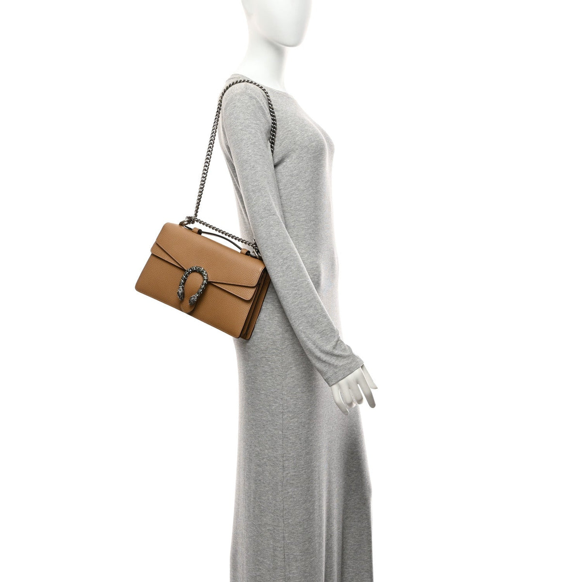 Dollar Calfskin Crystal Small Dionysus Shoulder Bag Natural Tan Black Diamond wholesalehk.shop