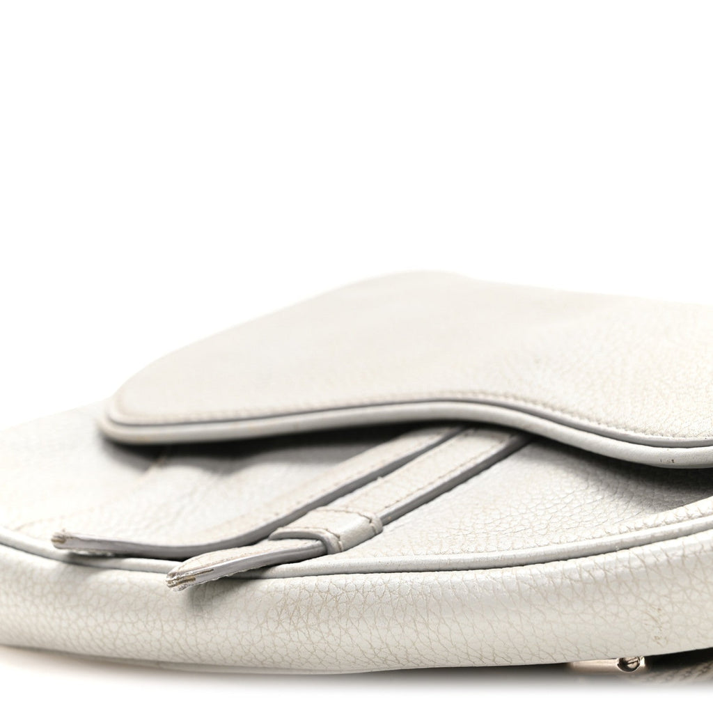 Grained Calfskin Mens Mini Saddle Bag Gray wholesalehk.shop