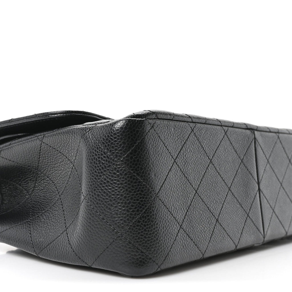 Caviar Quilted Jumbo Double Flap Black wholesalehk.shop