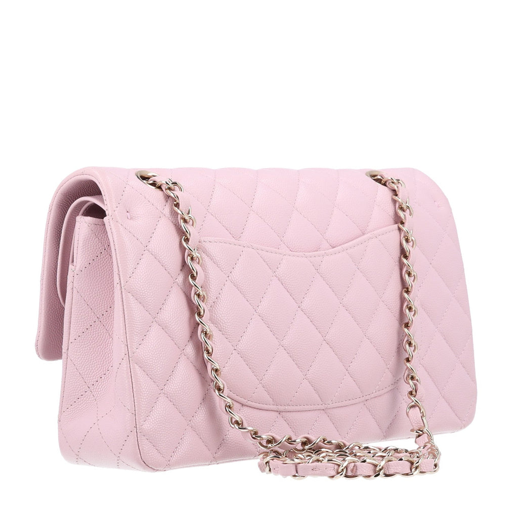 Caviar Quilted Medium Double Flap Light Pink wholesalehk.shop