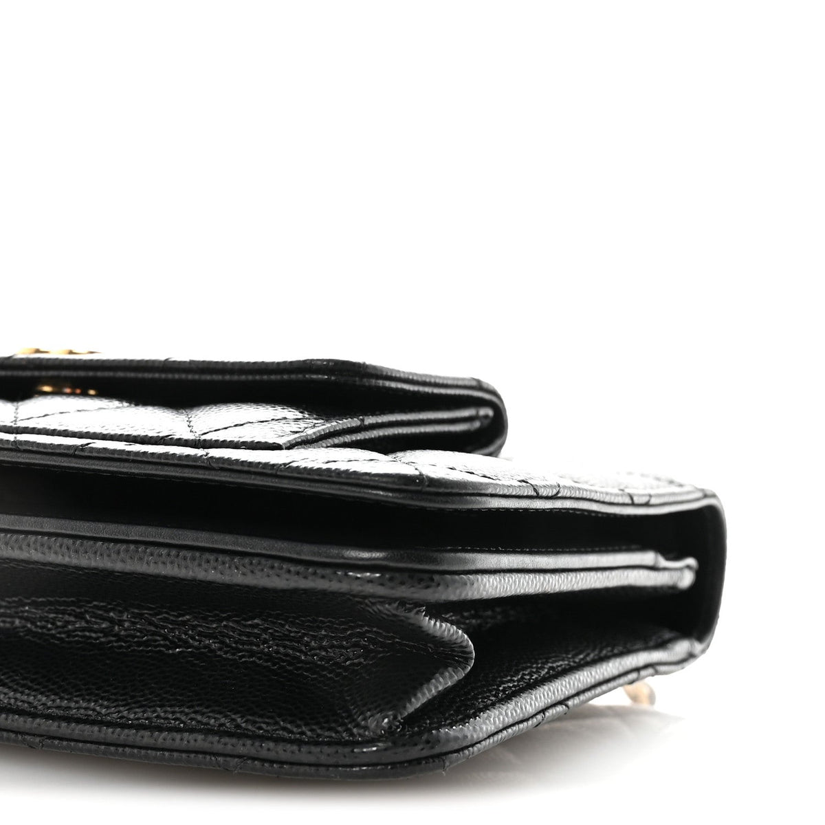 Caviar Quilted Pocket Clutch With Chain WOC Black wholesalehk.shop