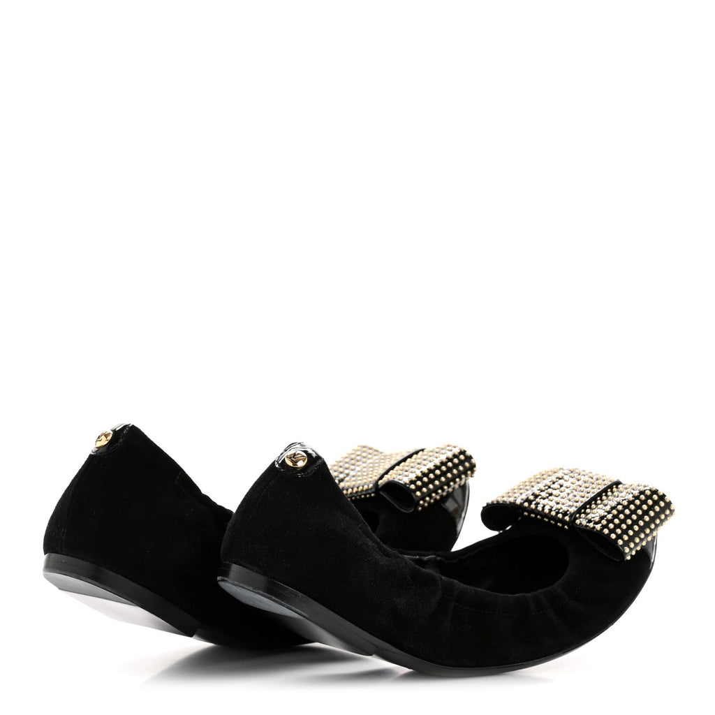 Suede Patent Studded Flirty Ballerina Bow Flats 39.5 Black £¨ Direct shipment via from wholesalehk.shop
