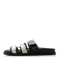 Techno Fringed H Canvas Caflskin Womens Chypre Sandals 38 Prunoir Black wholesalehk.shop