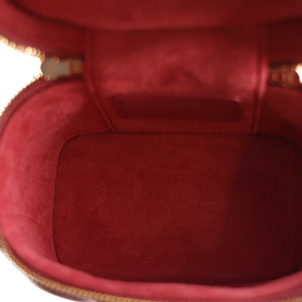 Lambskin Cannage Micro Vanity Case Strawberry Pink wholesalehk.shop