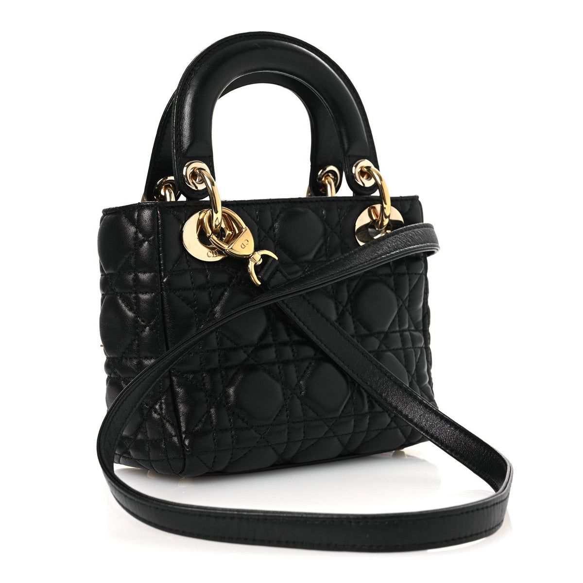 Lambskin Cannage Mini Lady Dior Black wholesalehk.shop