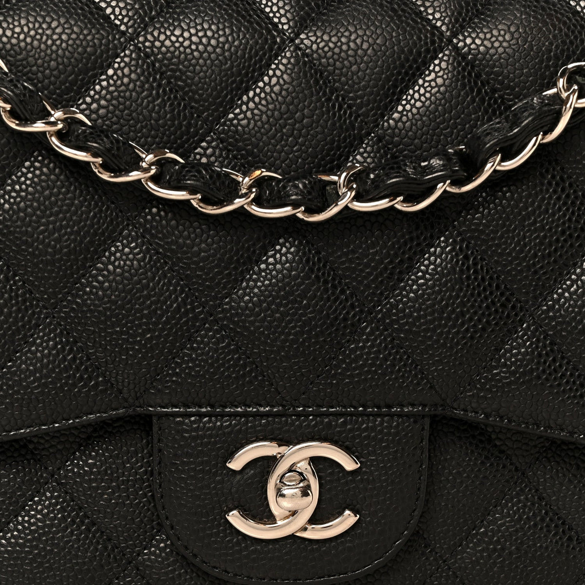 Caviar Quilted Jumbo Double Flap Black wholesalehk.shop