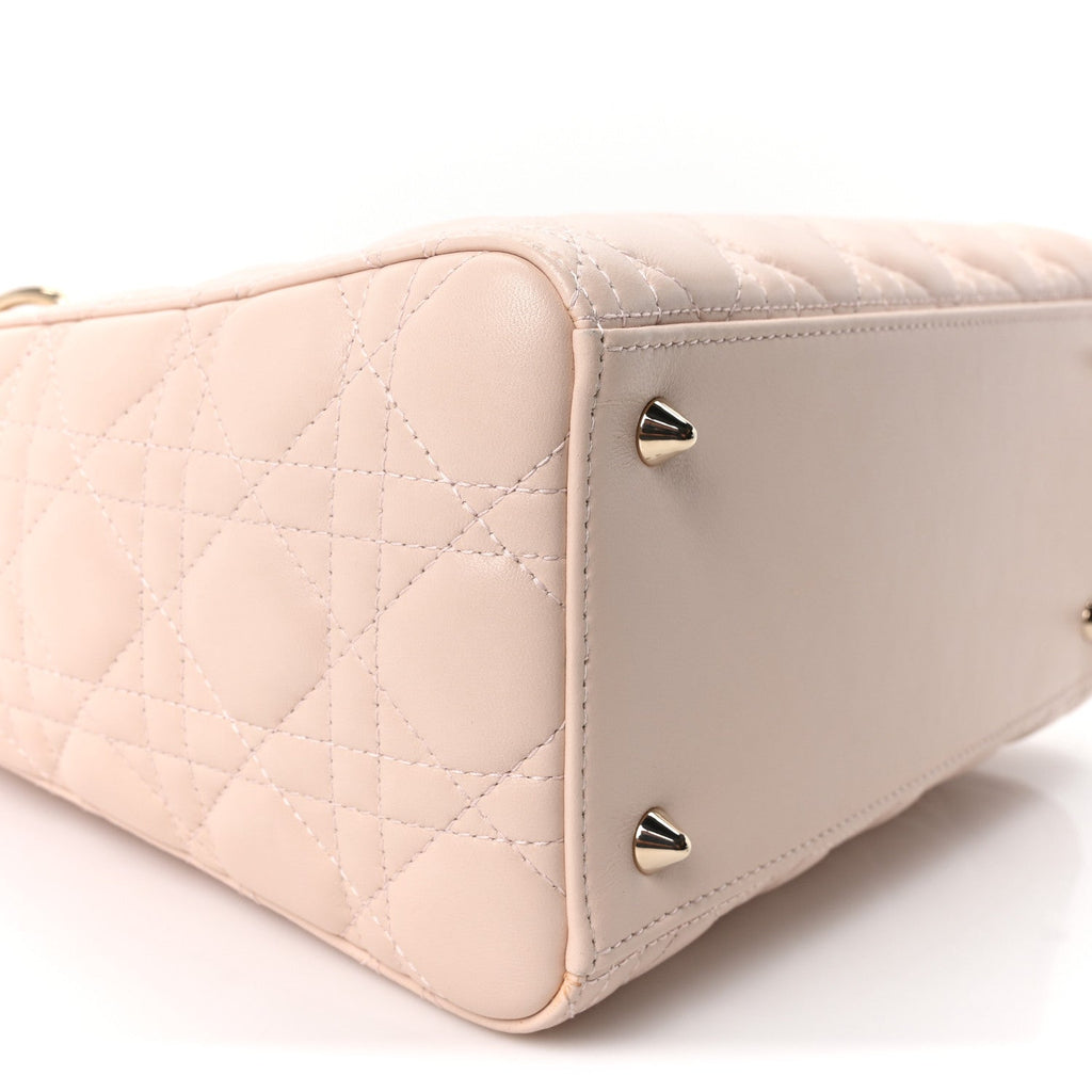 Lambskin Cannage Medium Lady Dior Light Pink wholesalehk.shop