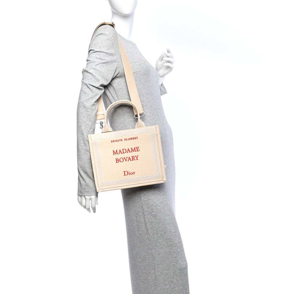 Oblique Embroidered Lace Dior Madame Bovary Small Book Tote With Strap Beige Red £¨ Direct shipment via from wholesalehk.shop