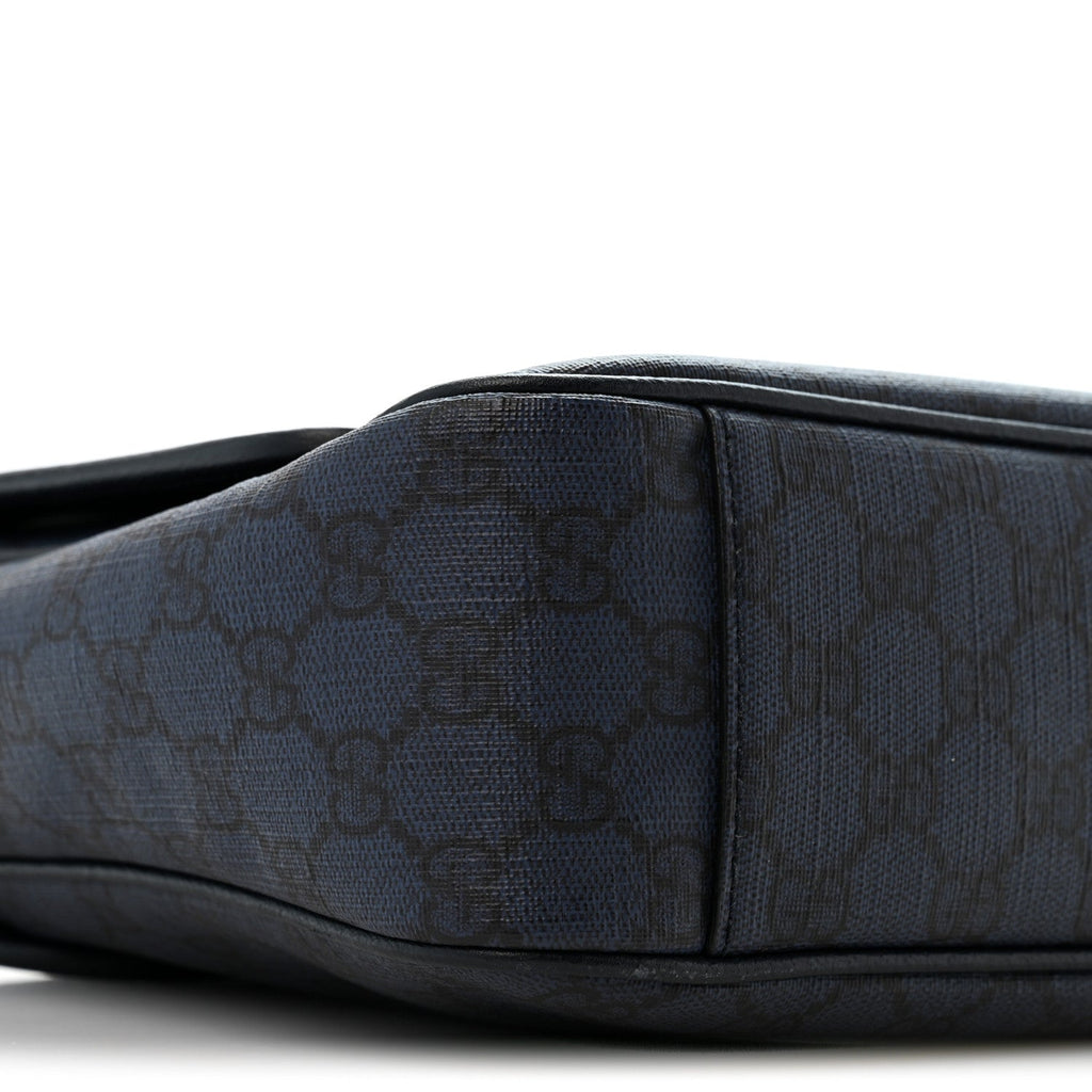 Tender GG Supreme Monogram Textured Dollar Calfskin Ophidia Messenger Bag Dark Blue wholesalehk.shop