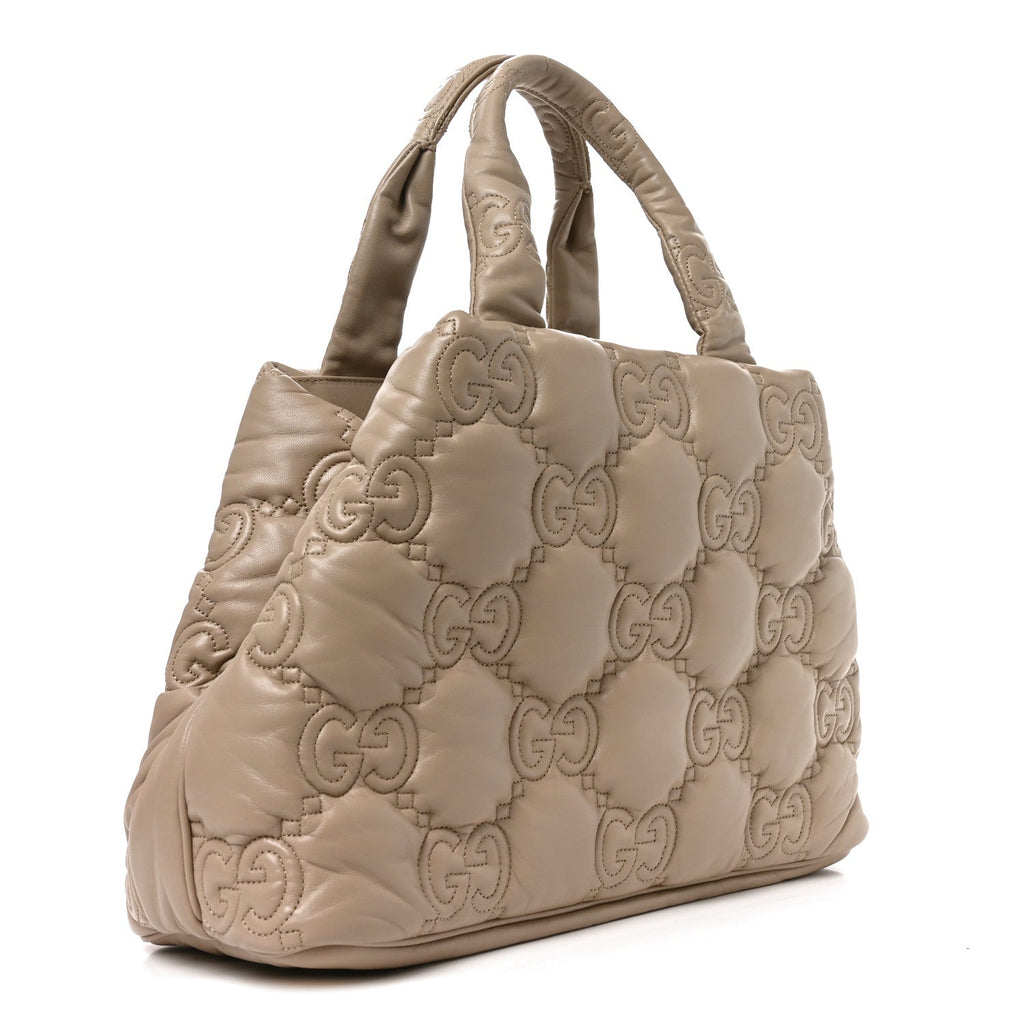 Calfskin GG Matelasse Large Tote Beige wholesalehk.shop