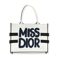 Canvas Embroidered Medium Miss Dior Graffiti Book Tote Navy White £¨ Direct shipment via from wholesalehk.shop