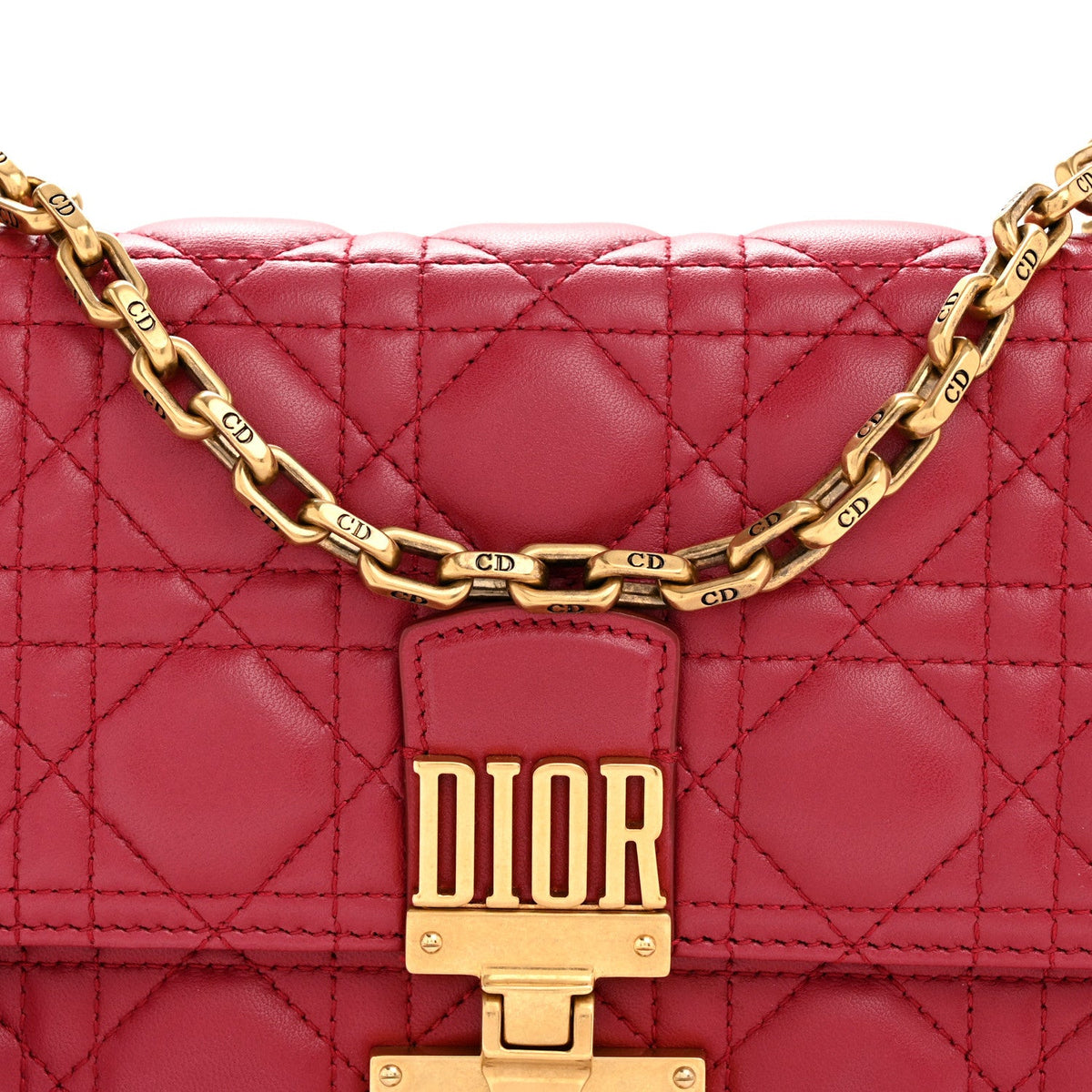 Lambskin Cannage Large Dioraddict Flap Red wholesalehk.shop