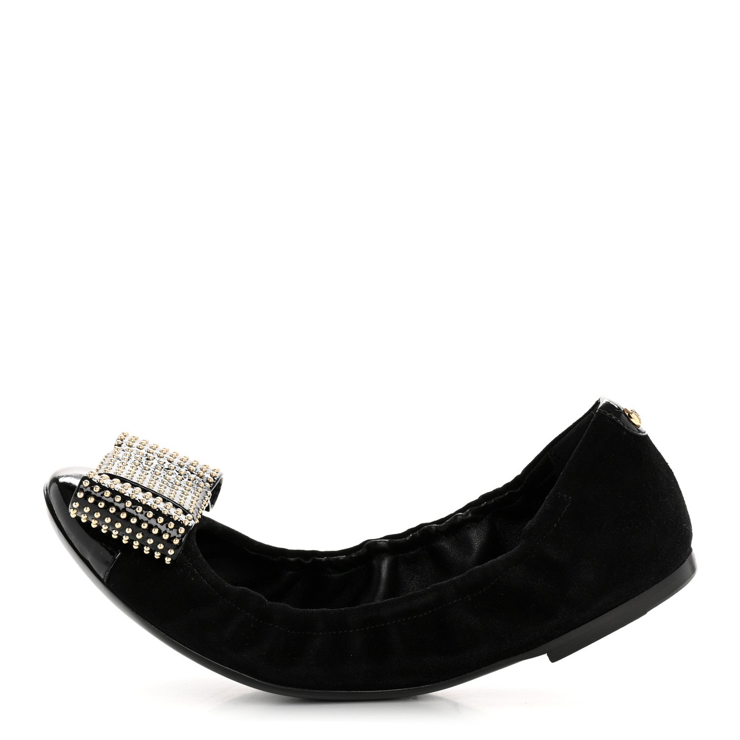 Suede Patent Studded Flirty Ballerina Bow Flats 39.5 Black £¨ Direct shipment via from wholesalehk.shop