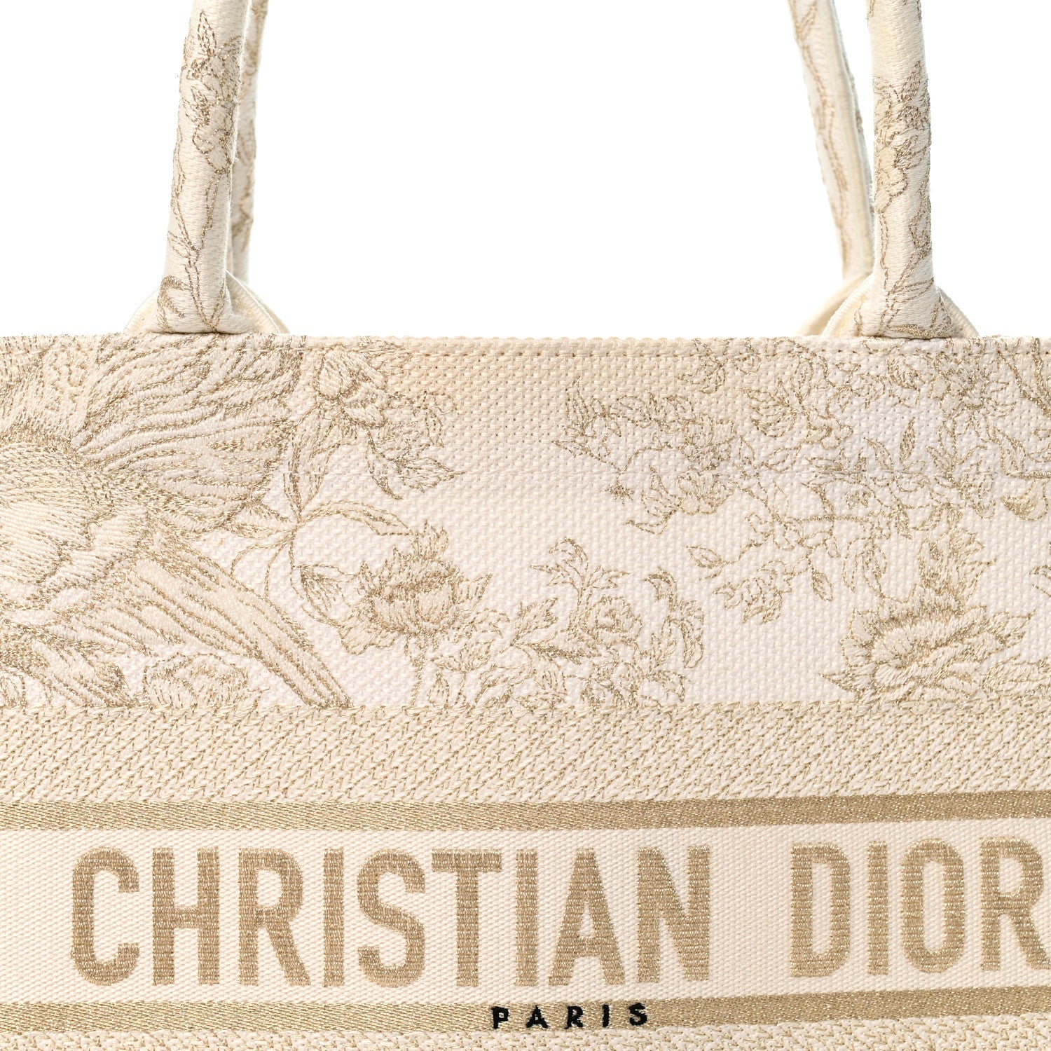 Canvas Embroidered Medium Jardin D'Hiver Book Tote White Gold £¨ Direct shipment via from wholesalehk.shop