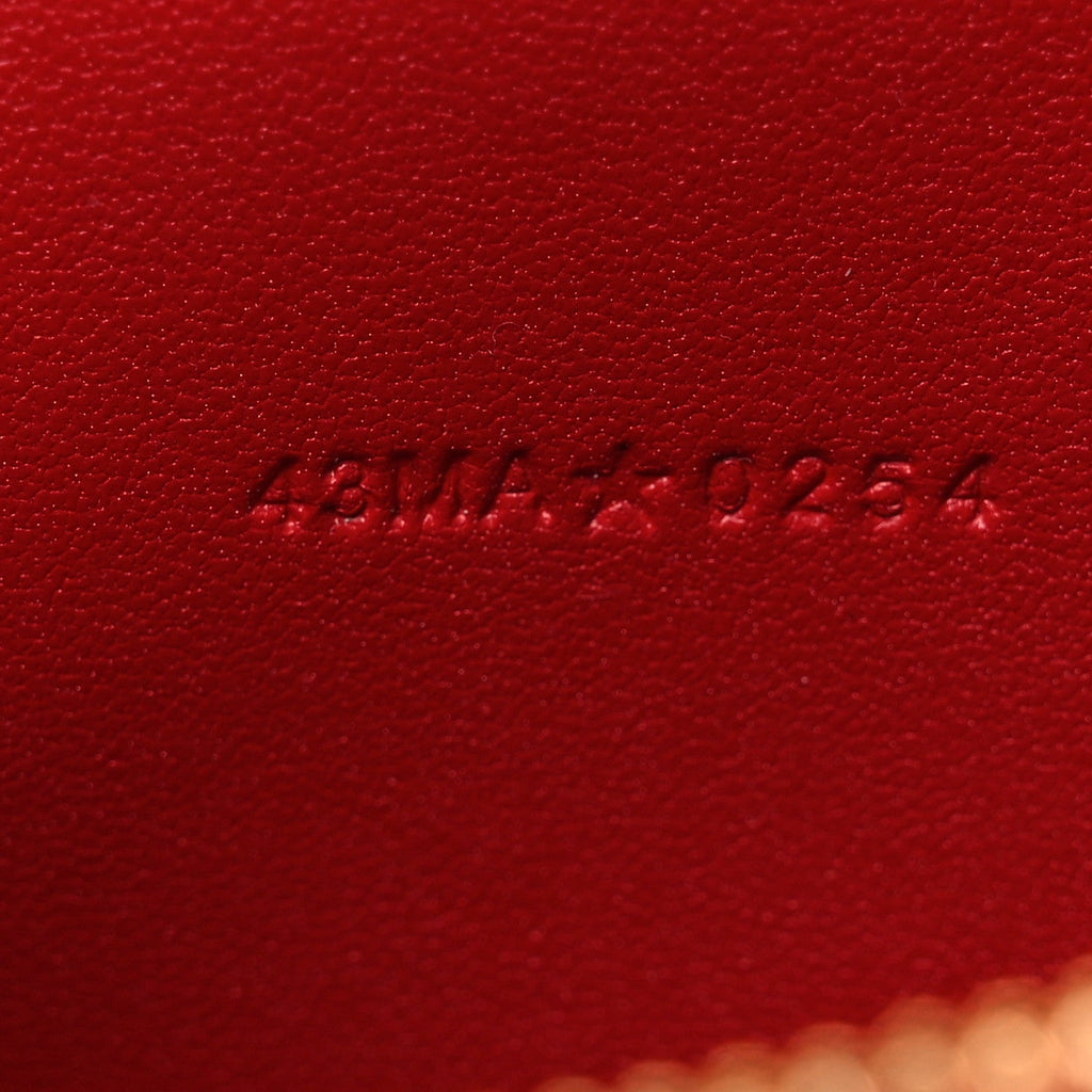 Calfskin Cannage Dioramour Caro Heart Pouch With Chain Bright Red wholesalehk.shop