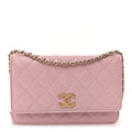 Caviar Quilted Studded CC Wallet on Chain WOC Light Pink wholesalehk.shop