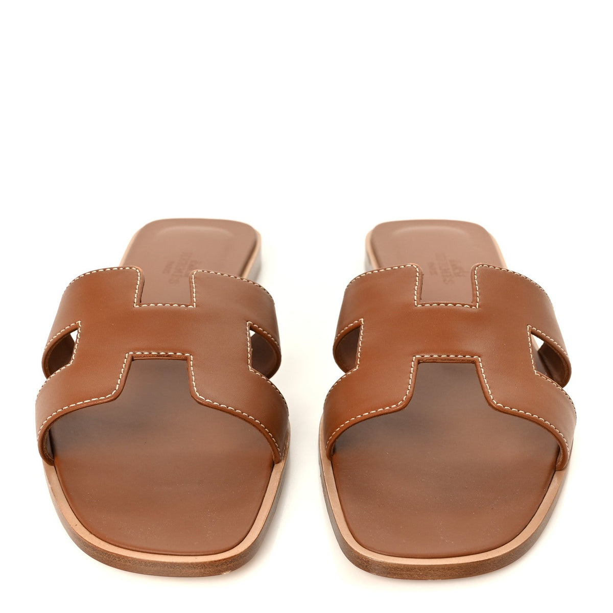 Box Calfskin Oran Sandals 37.5 Gold wholesalehk.shop