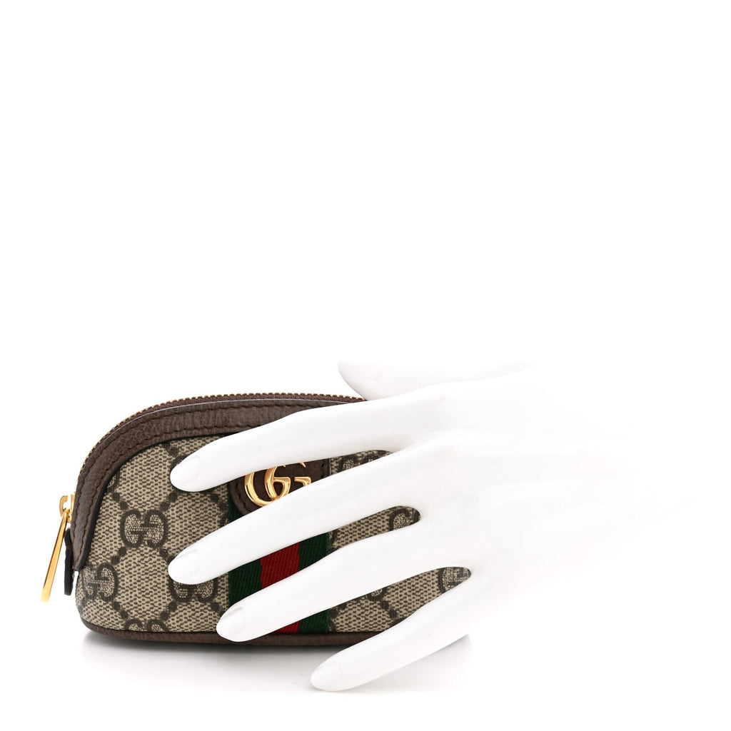 GG Supreme Monogram Web Ophidia Dome Key Pouch Beige New Acero wholesalehk.shop