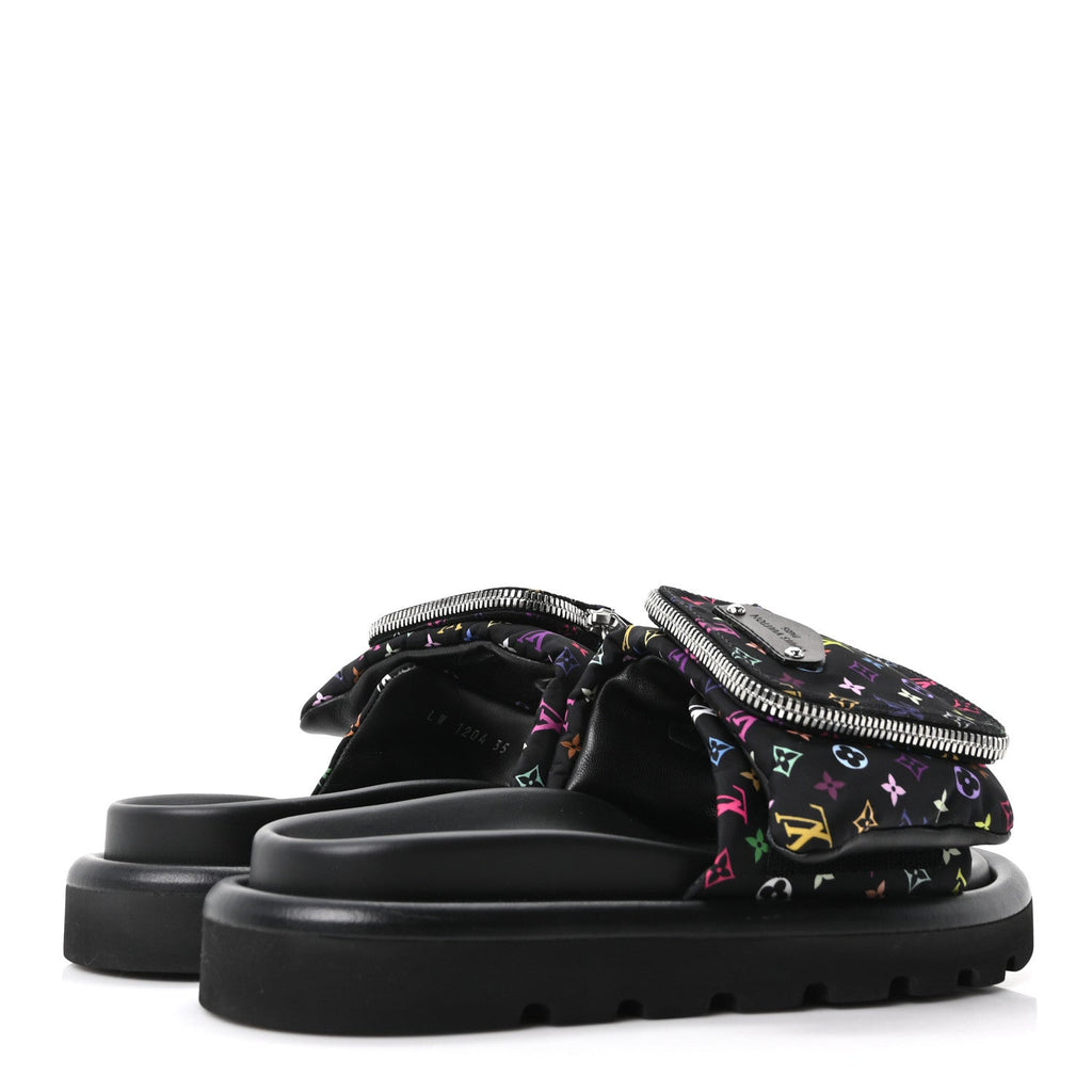LV X TM Monogram Multicolor Pool Pillow Flat Comfort Mule 35 Black £¨ Direct shipment via from wholesalehk.shop