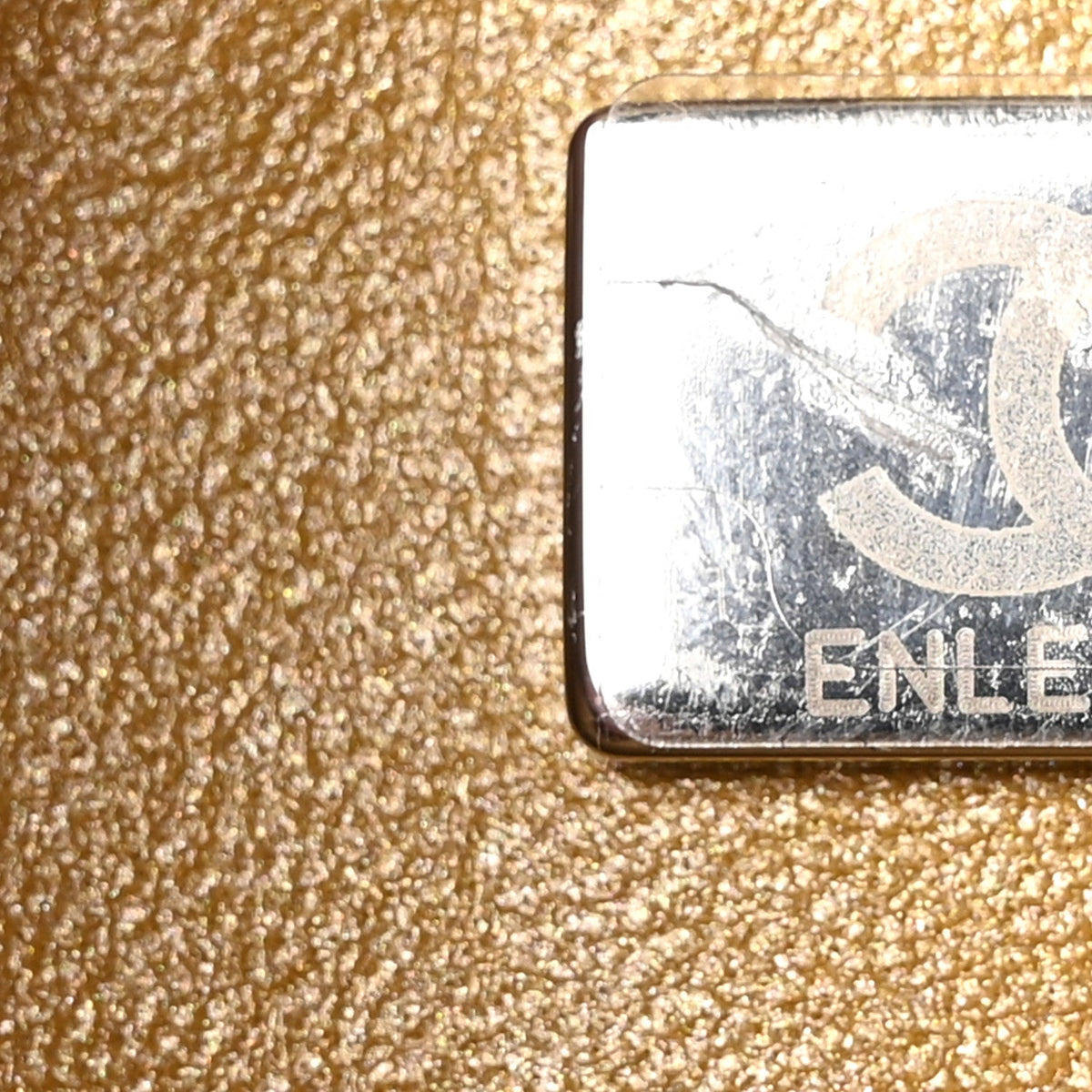 Calfskin Lizard Embossed Wallet On Chain WOC Gold wholesalehk.shop
