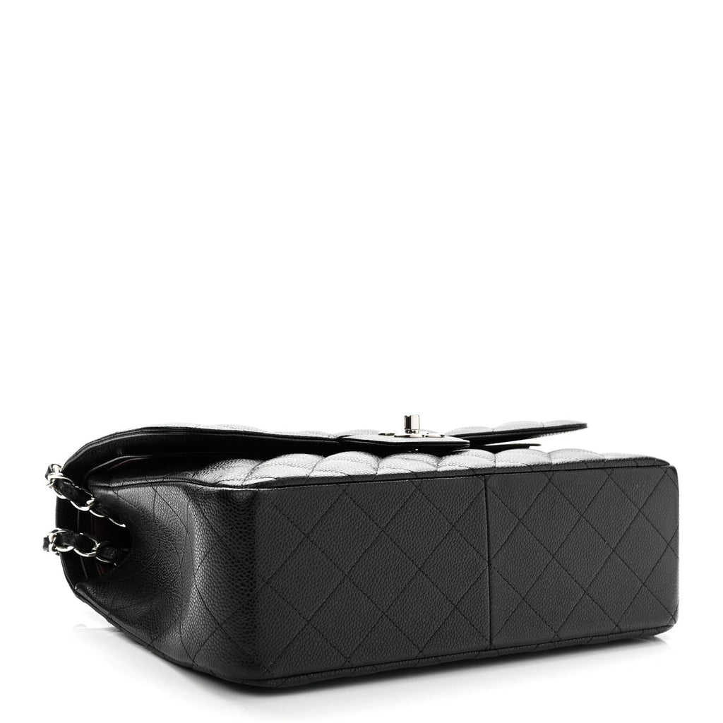 Caviar Quilted Jumbo Double Flap Black wholesalehk.shop