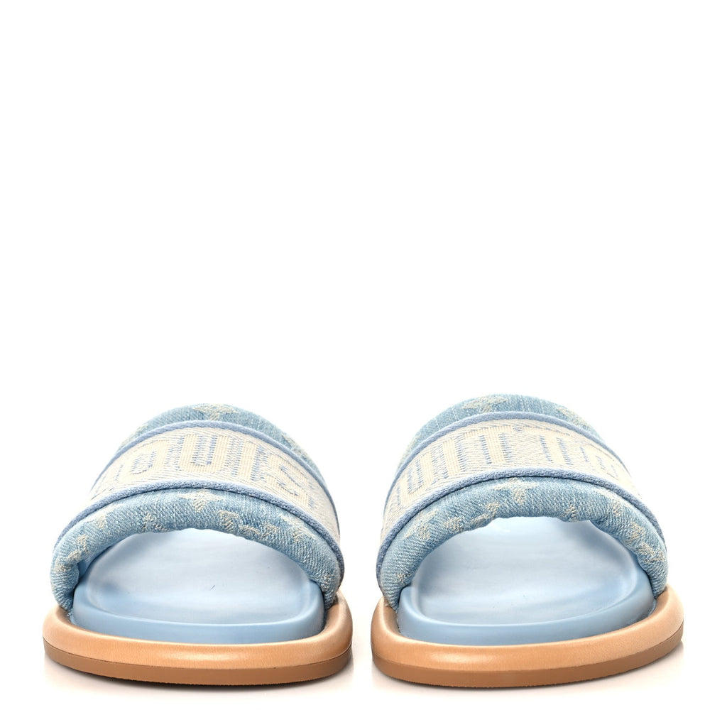 Monogram Denim LV Bliss Womens Comfort Mules 36 Turquoise £¨ Direct shipment via from wholesalehk.shop
