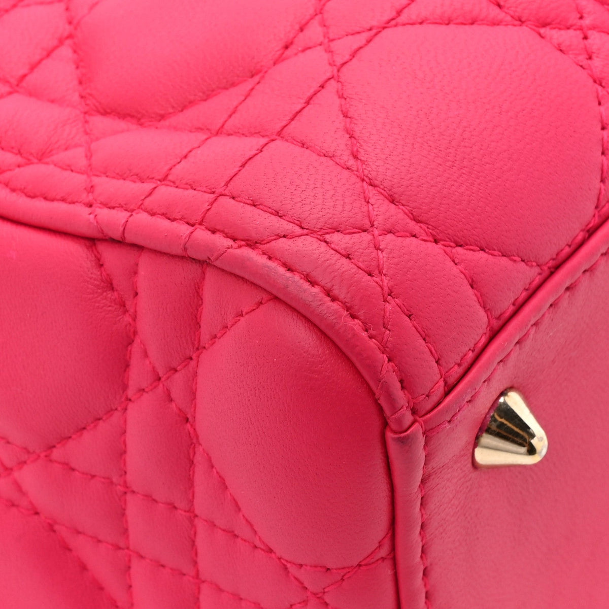 Lambskin Cannage Medium Lady Dior Fuchsia wholesalehk.shop