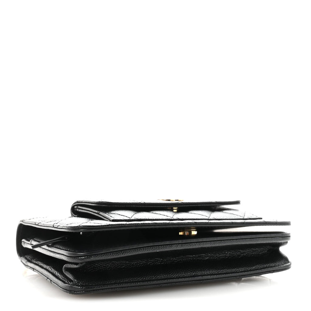 Caviar Quilted Pocket Clutch With Chain WOC Black wholesalehk.shop