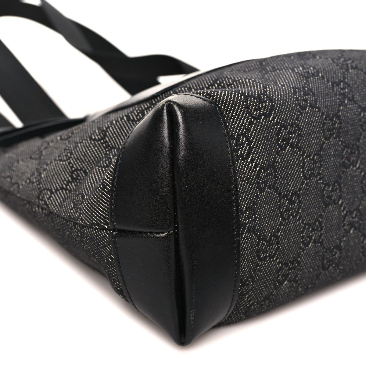 Denim Monogram Tote Bag Black wholesalehk.shop