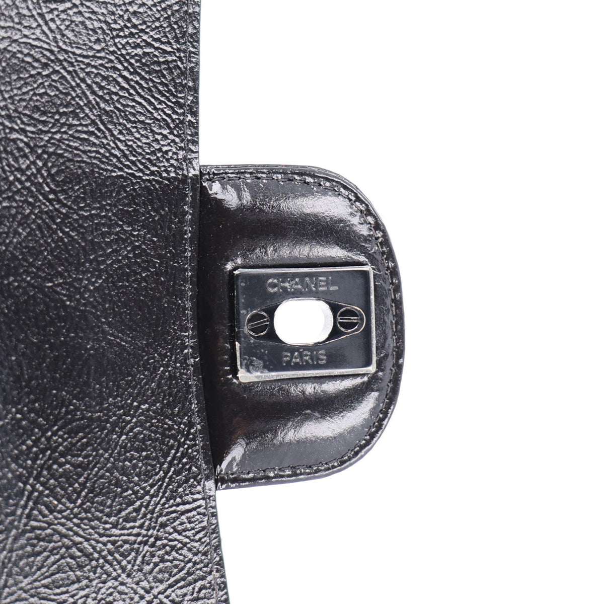 Shiny Crumpled Calfskin Quilted Medium Double Flap So Black wholesalehk.shop