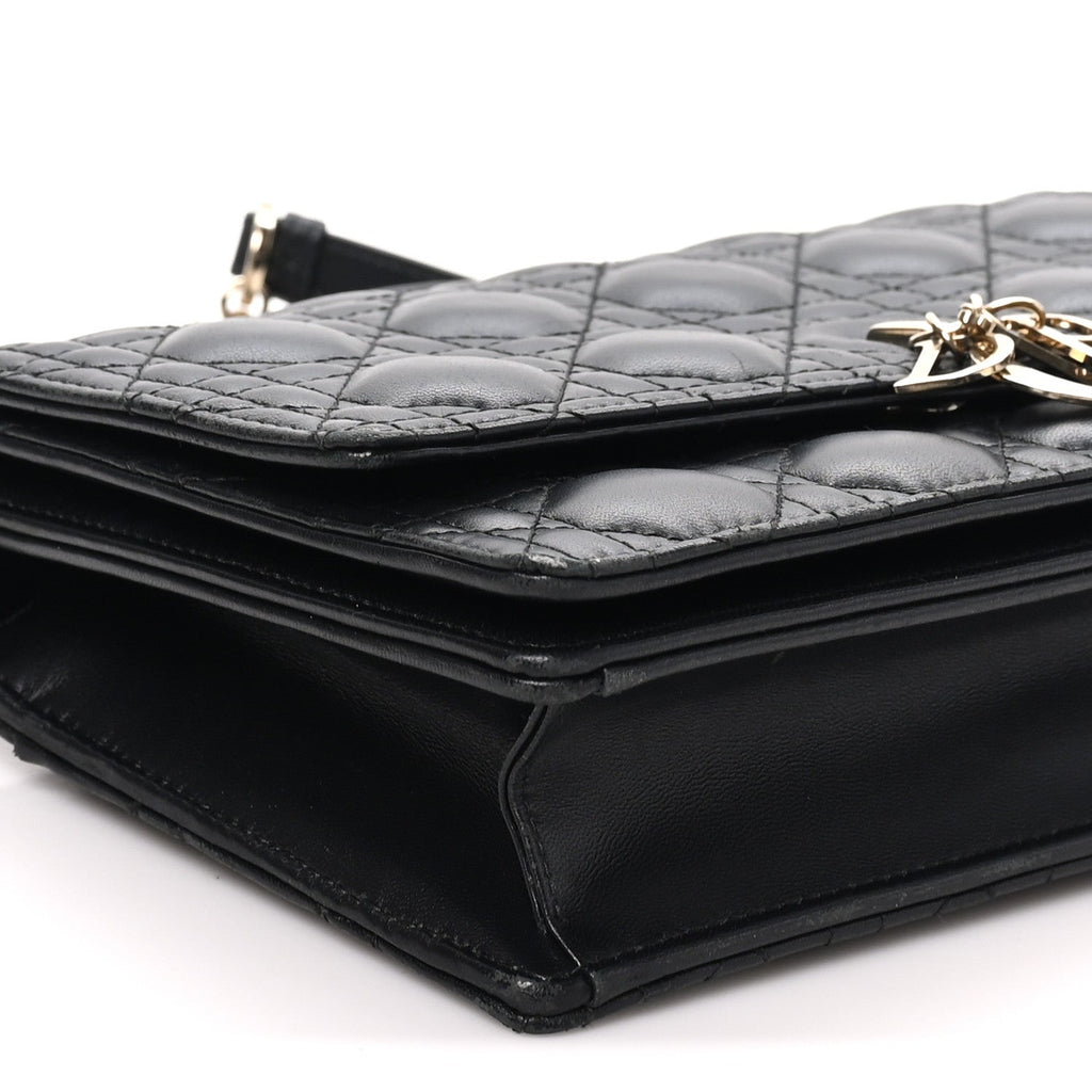 Lambskin Cannage Miss Dior Top Handle Bag Black wholesalehk.shop