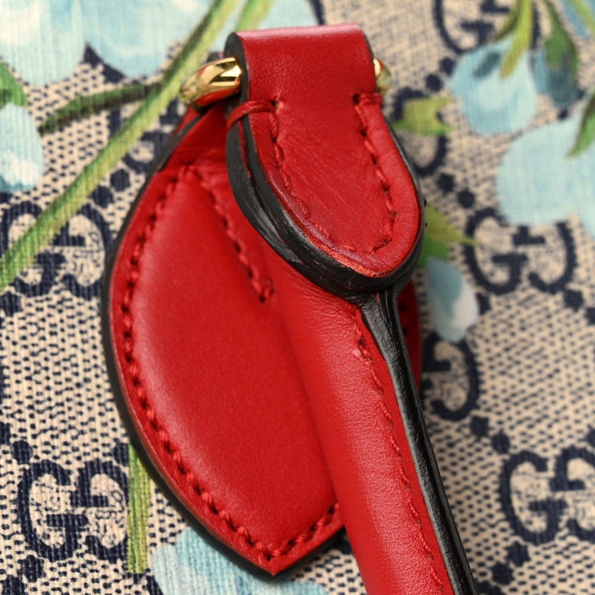 GG Supreme Monogram Blooms Small Zip Top Tote Beige Blue Navy Hibiscus Red wholesalehk.shop