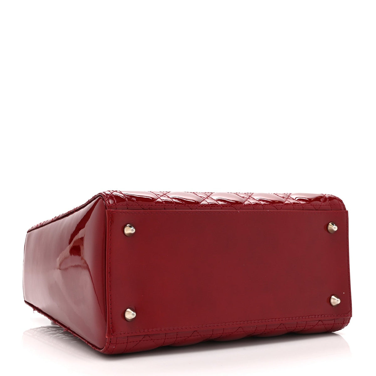 Patent Cannage Medium Lady Dior Red wholesalehk.shop