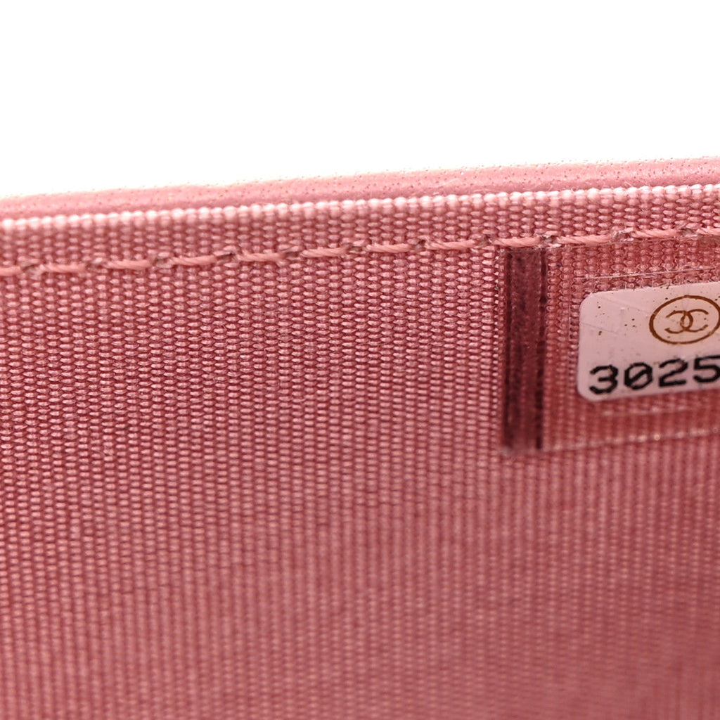 Metallic Lambskin Quilted Boy Wallet On Chain WOC Pink wholesalehk.shop
