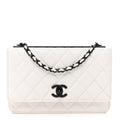 Lambskin Quilted Mini Trendy CC Wallet On Chain WOC White wholesalehk.shop