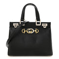 Grainy Calfskin Small Zumi Top Handle Bag Black wholesalehk.shop