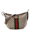 GG Supreme Monogram Web Small Ophidia Half Moon Hobo Brown wholesalehk.shop