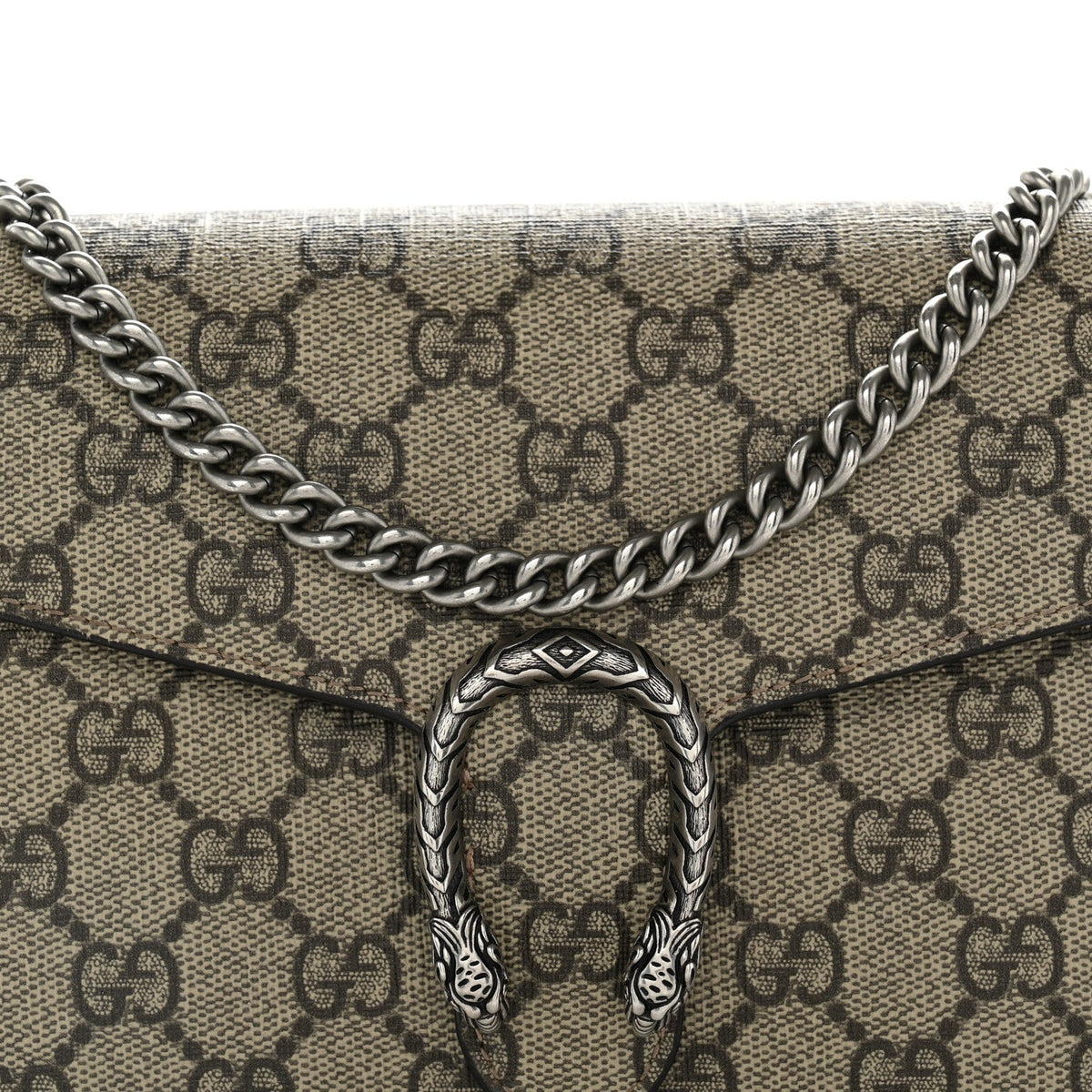 GG Supreme Monogram Mini Dionysus Chain Wallet Beige Taupe wholesalehk.shop