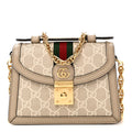 GG Supreme Monogram Textured Dollar Calfskin Web Mini Ophidia Padlock Top Handle Chain Shoulder Bag Beige Mystic White Oatmeal £¨ Direct shipment via from wholesalehk.shop
