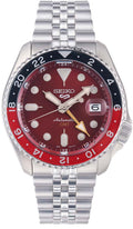 Seiko 5 Sports Thong Sia Limited Edition Red Dial Silver Steel Strap Watch For Men - SSK031K1 wholesalehk.shop