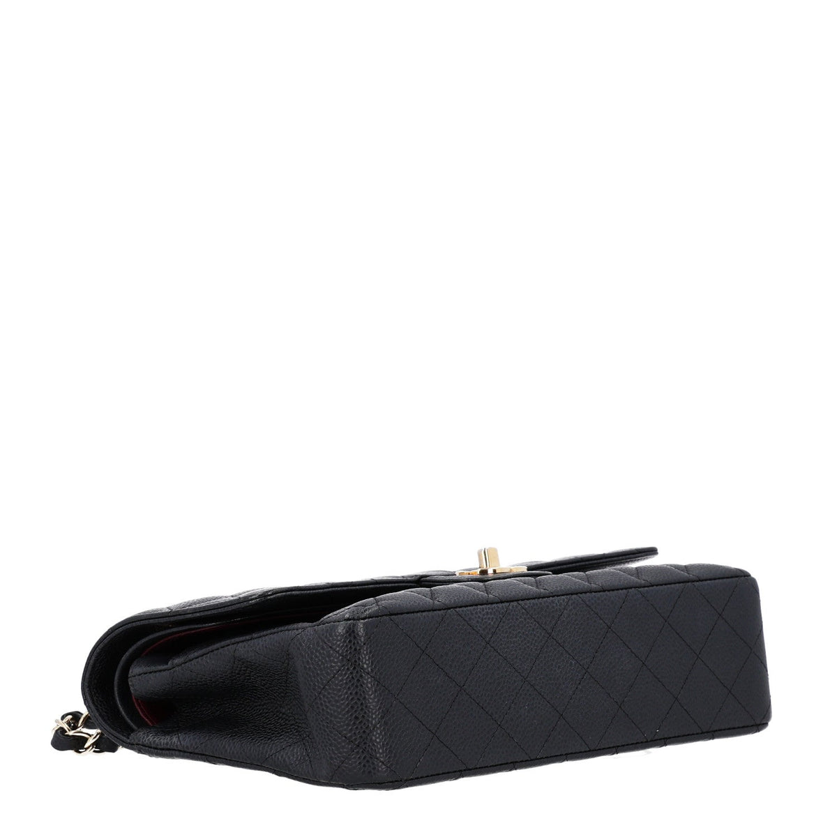 Caviar Quilted Medium Double Flap Black wholesalehk.shop