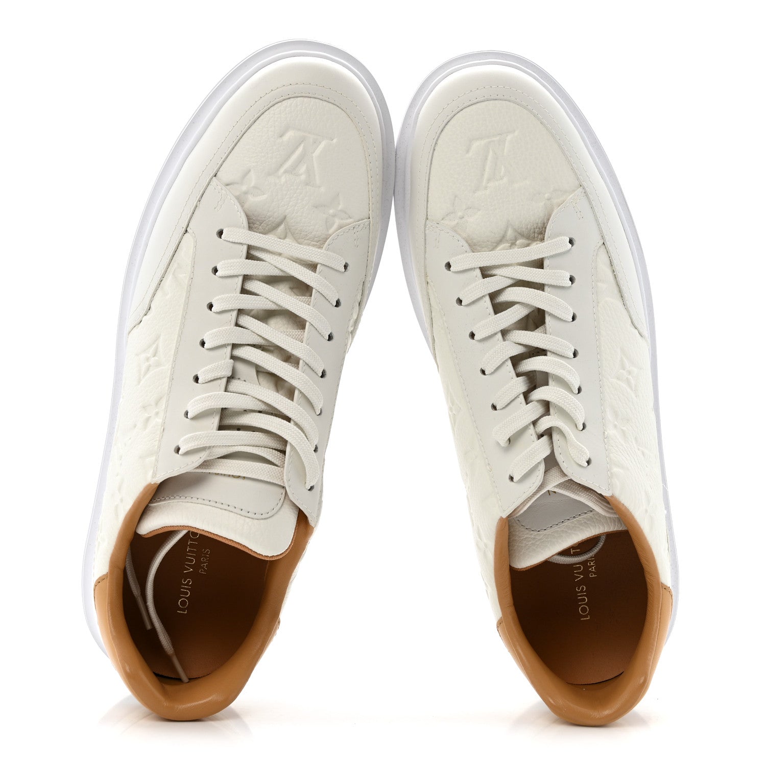 Grained Calfskin Embossed Monogram Mens Beverly Hills Sneakers 8.5 White £¨ Direct shipment via from wholesalehk.shop