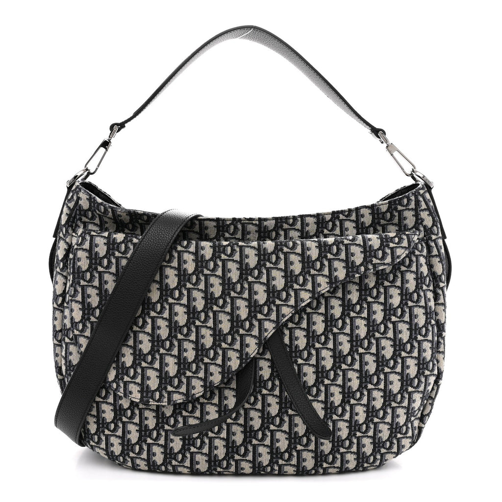 Oblique Soft Saddle Bag Beige Blue wholesalehk.shop