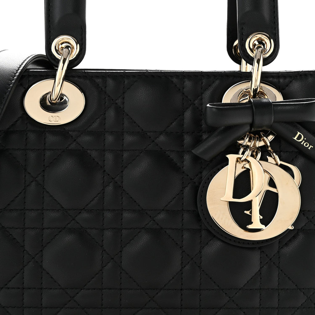 Lambskin Cannage Small Lady Dior Black wholesalehk.shop