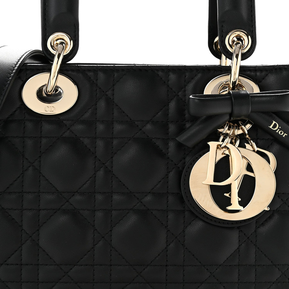 Lambskin Cannage Small Lady Dior Black wholesalehk.shop