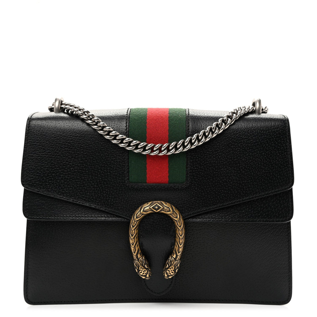 Calfskin Web Medium Dionysus Shoulder Bag Black wholesalehk.shop