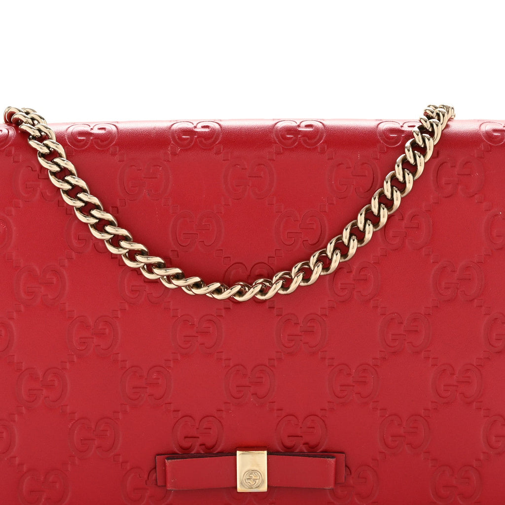 Guccissima Signature Bowy Chain Wallet Hibiscus Red £¨ Direct shipment via from wholesalehk.shop