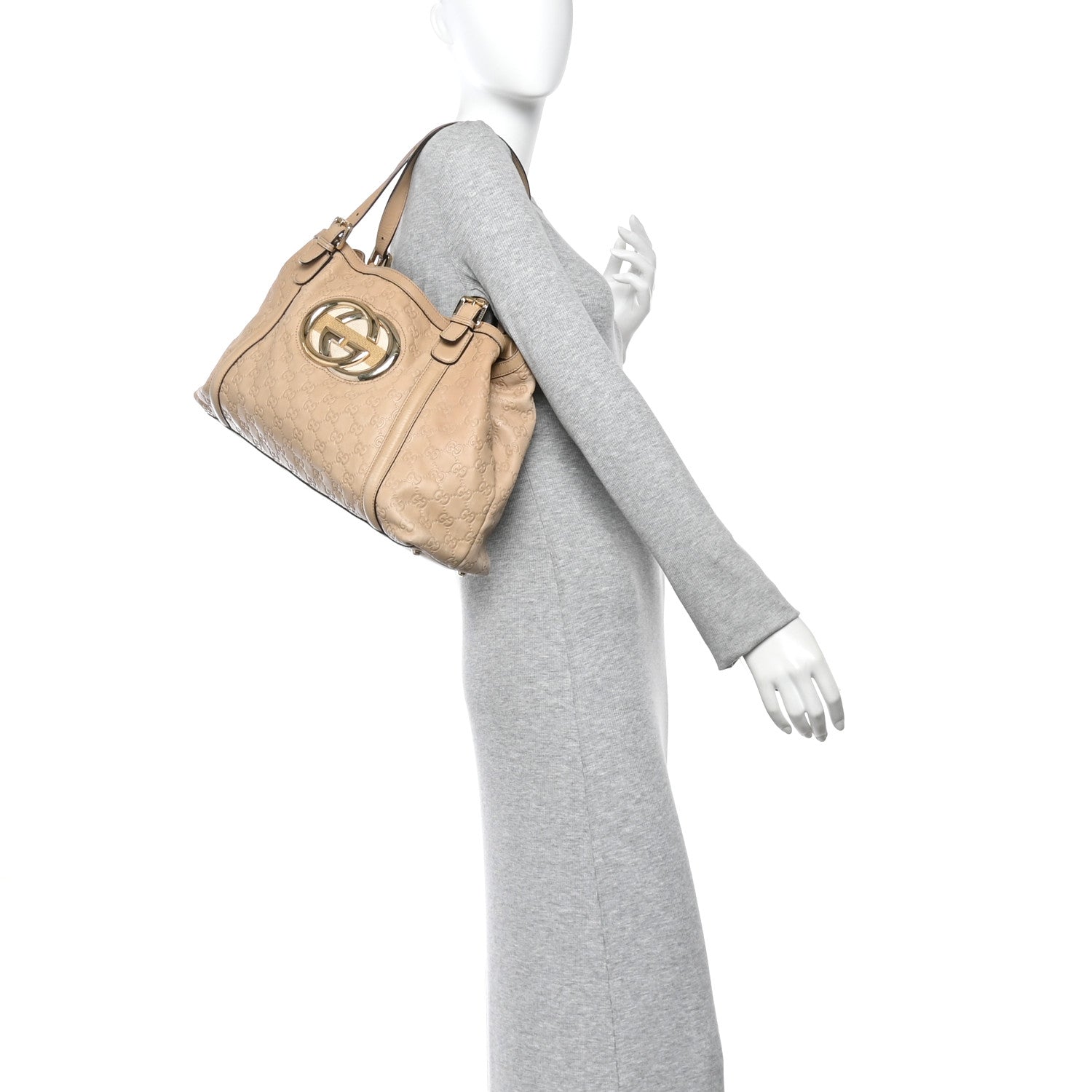 Guccissima Medium Britt Tote Beige £¨ Direct shipment via from wholesalehk.shop